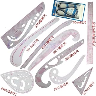 Neutral 10 Style Fashion Ruler Set PGM Vary Form French Curve Pattern Grading Rulers, Stick Pattern, Design Ruler Set