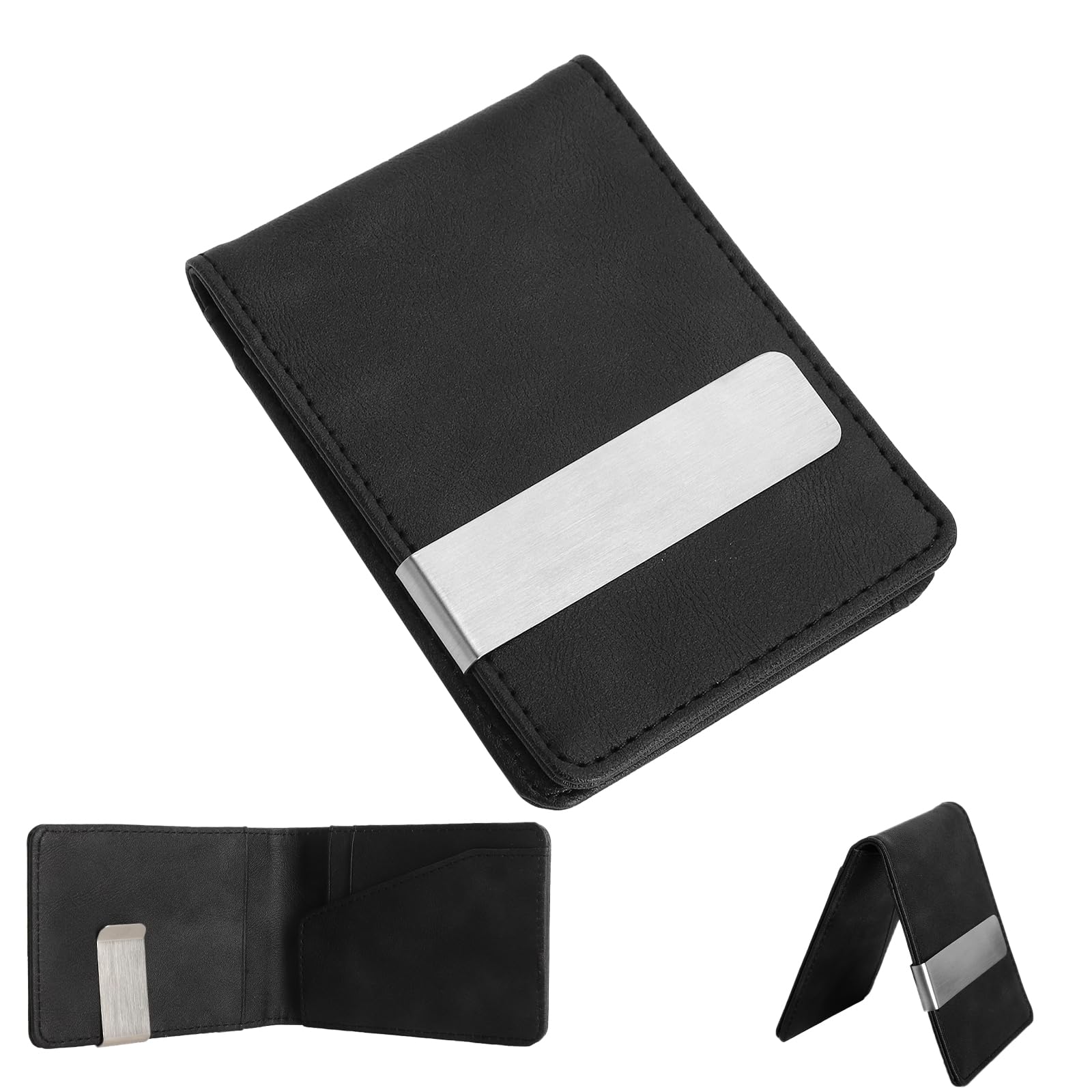 Klamra do pieniędzy, Slim Wallet z klipsem na pieniądze, PU, mały, smukły portfel, etui z uchwytem na karty, klamerki na banknoty, etui na karty kredytowe