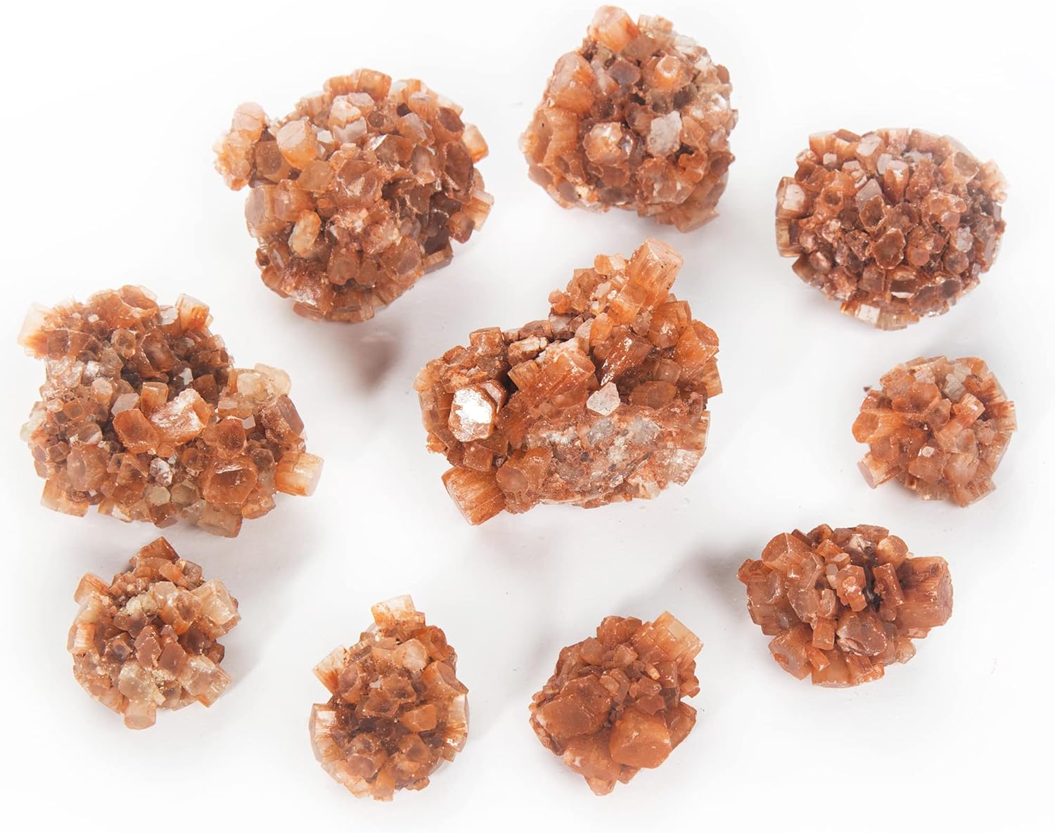 JIC Gem 10 pcs Natural Large Aragonite Crystal Cluster Healing Quartz Crystal Cluster Irregular Home Decoration Specimen Figurine（5-7cm