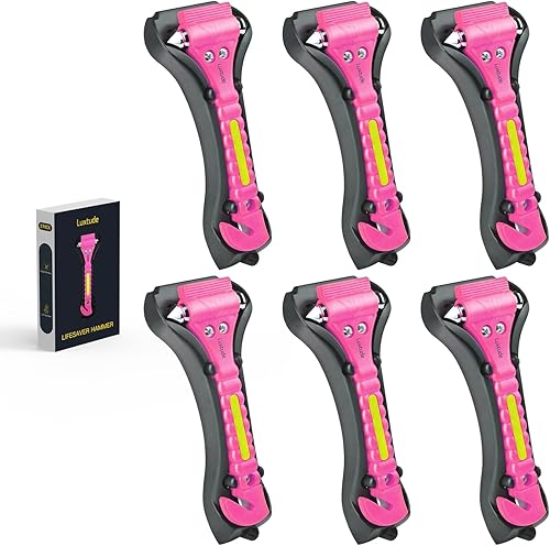 Luxtude Rompeventanas de automóvil, rompevidentes, cortador de cinturón de seguridad, herramienta de escape de automóvil automático, martillo de