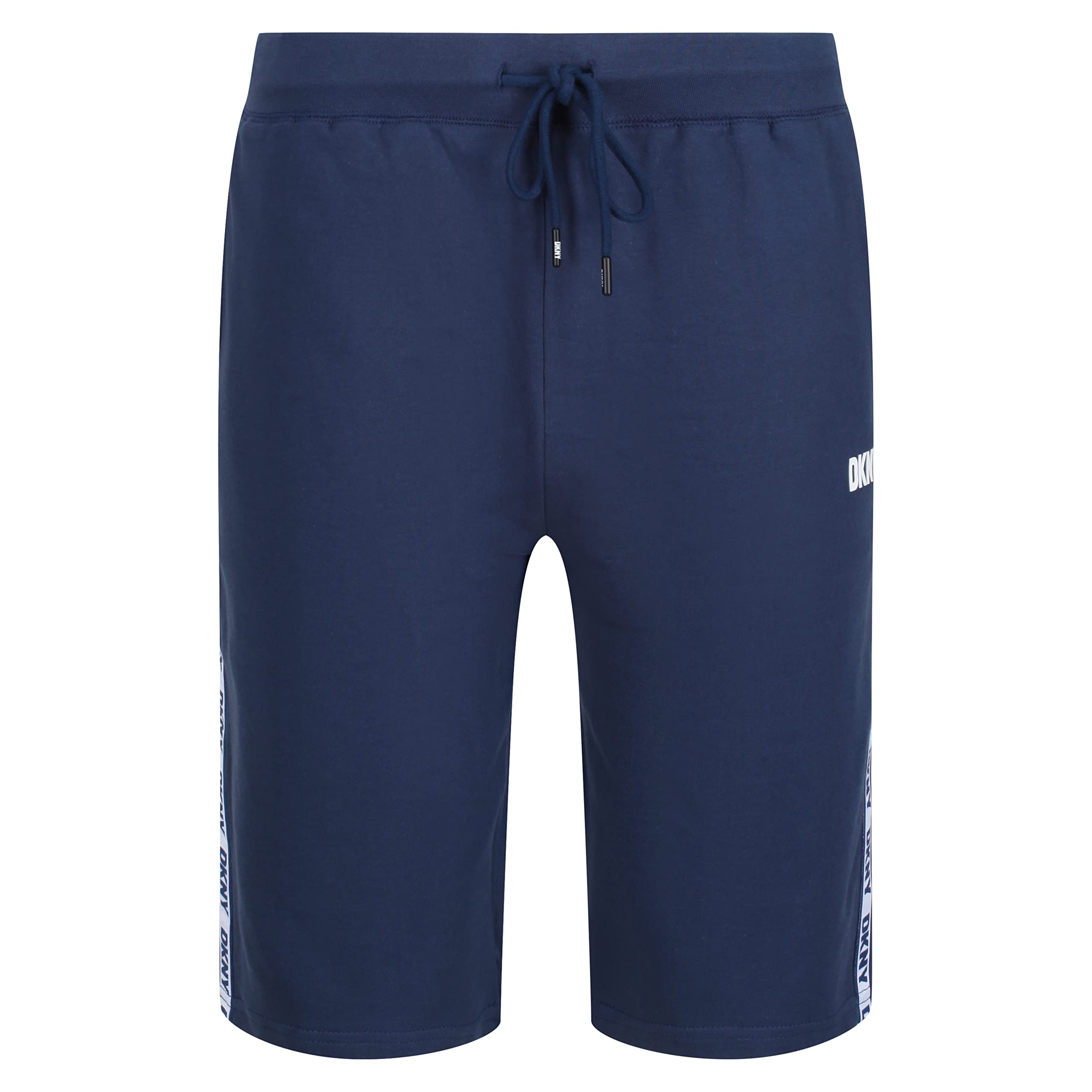 DKNYMen's Lounge Shorts with Branded Taping and Cord Ends in Navy-100% Cotton