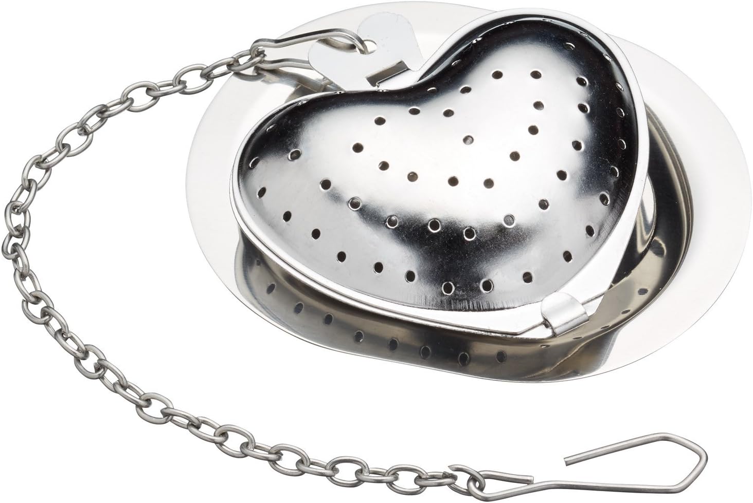 Kitchen Craft KCLXHEART "Le Xpress" Tea Infuser, Stainless Steel, Silver, 9 x 12 x 16 cm