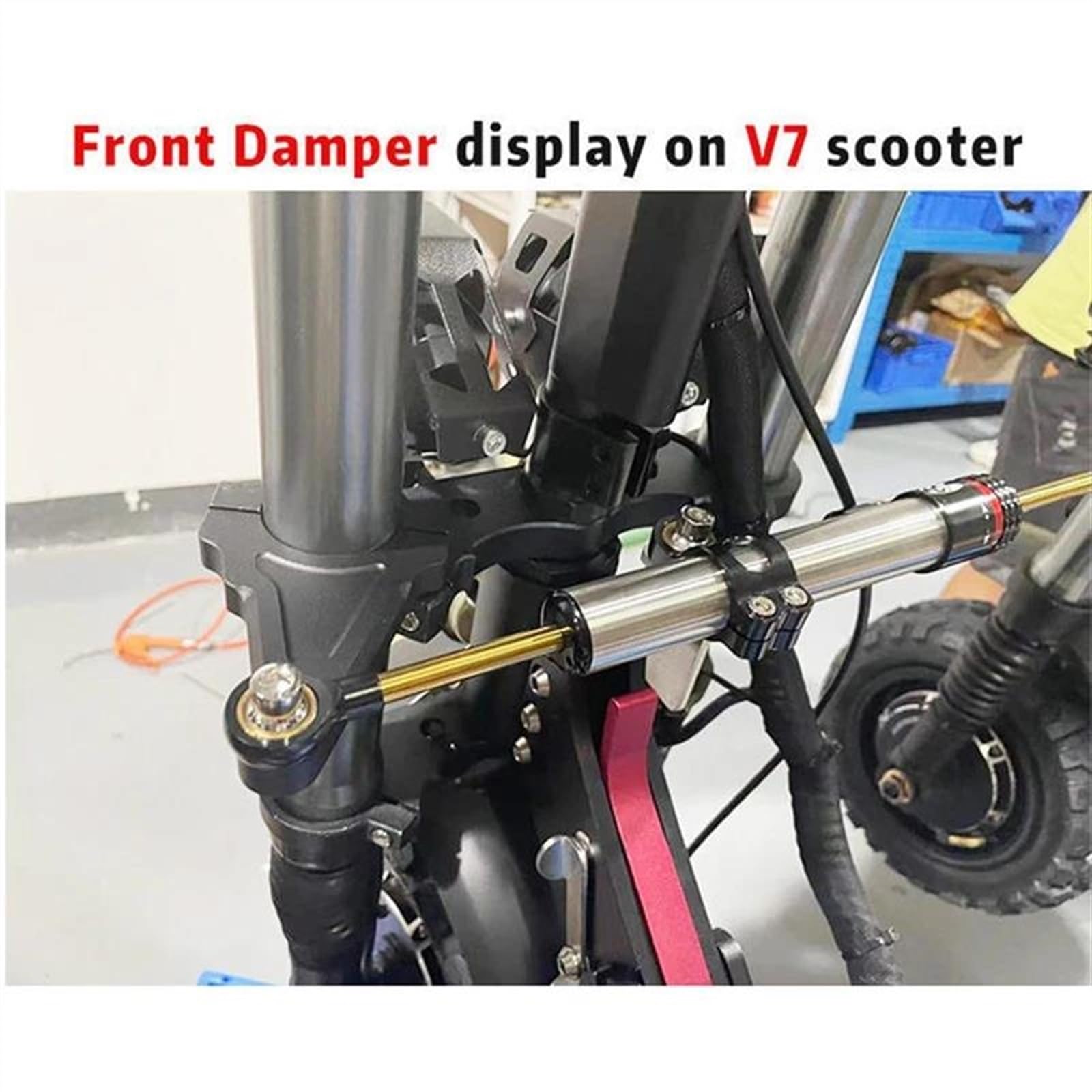 Pour Inxing V7 V5 Kit d'amortisseur de direction de scooter électrique Pièces de rechange pour scooters de moto Stabilisateur de sécurité de stabilité en aluminium CNC Amortisseur De Direction Moto(V7