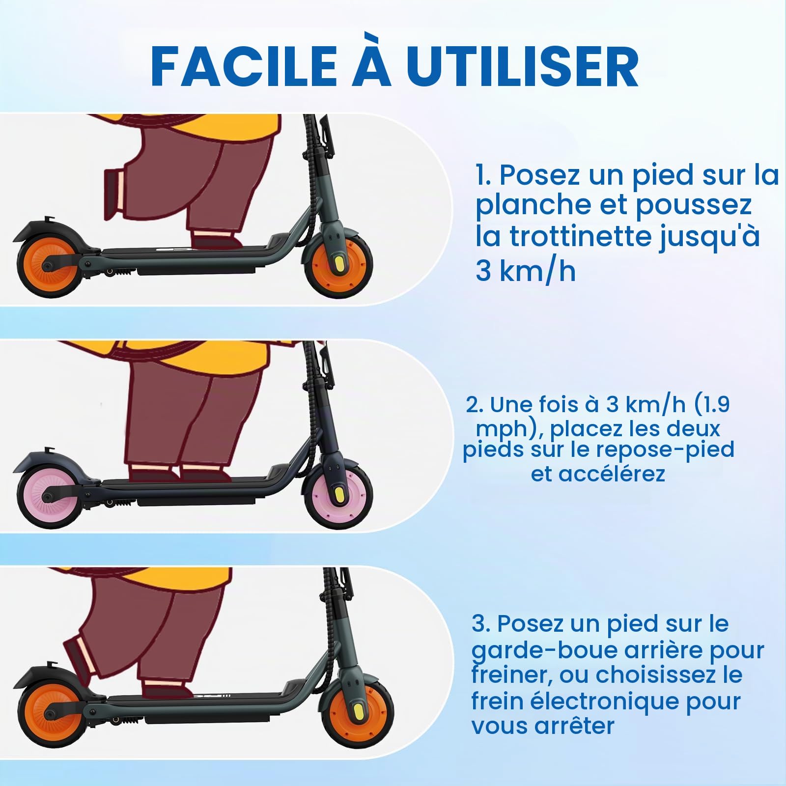 RCB R7X Trottinette électrique pour Enfants, Max Autonomie 15KM, Max Vitesse 15KMH, 7" pneus, E-Scooter Pliable avec Absorption des Chocs, Dual Freins, Cadeau pour Enfants de 8 à 12 Ans