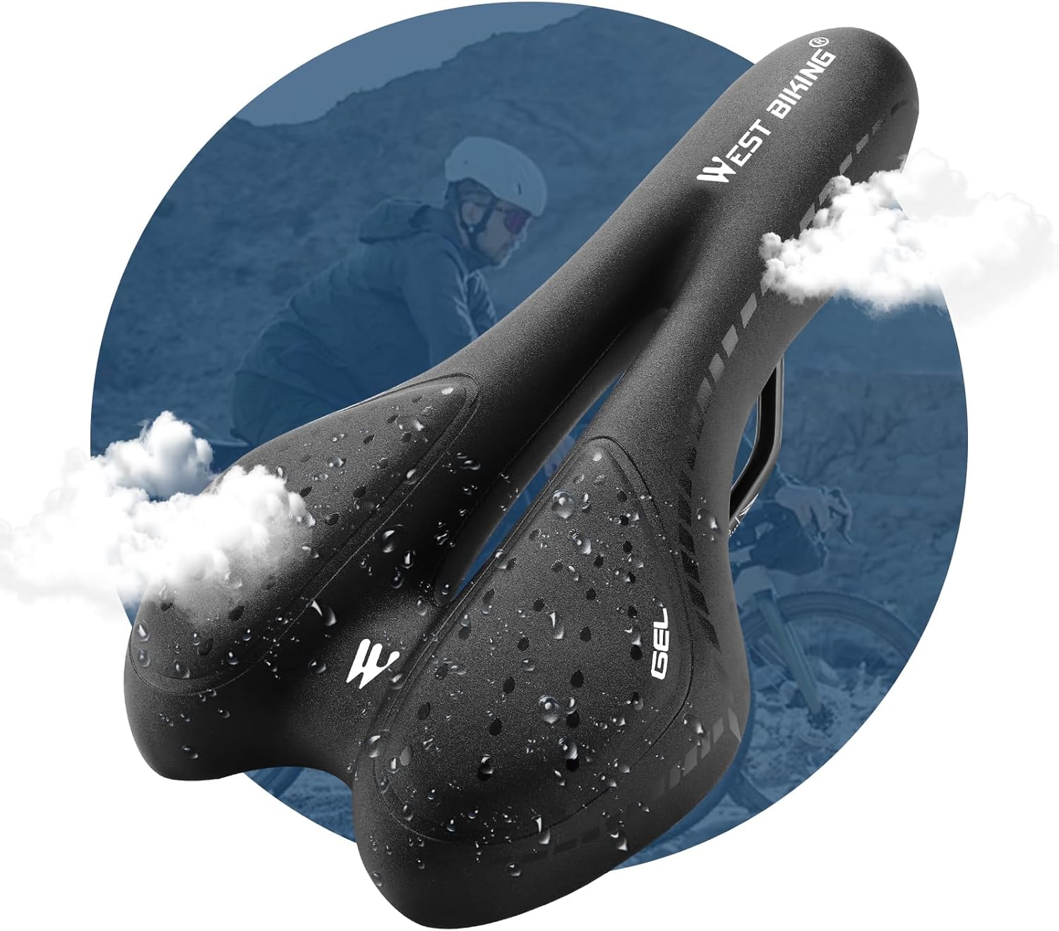 LuTuo Bequemer Fahrradsattel für Herren und Damen, weicher Gel-Fahrradsitz, hohl, ergonomischer Sport-Tourensattel, gepolstert, für Mountainbike, Rennrad, BMX, Dirt, MTB, City, E-Bike LuTuo Bequemer Fahrradsattel für Herren und Damen, weicher Gel-Fahrradsitz, hohl, ergonomischer Sport-Tourensattel, gepolstert, für Mountainbike, Rennrad, BMX, Dirt, MTB, City, E-Bike