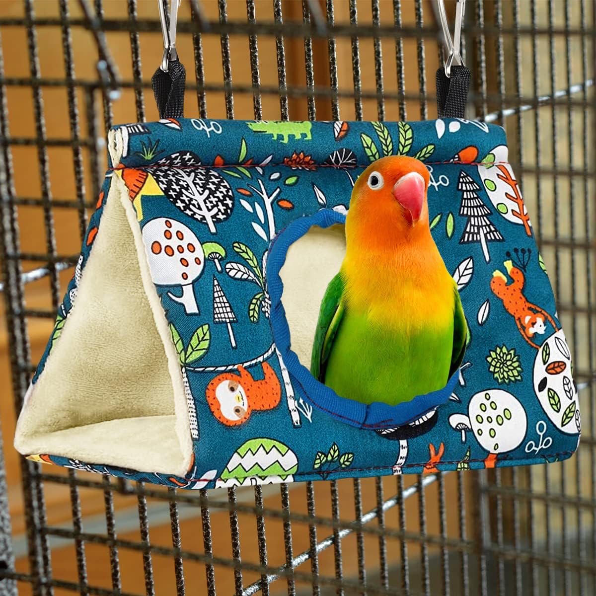 Old Tjikko Bird Nests,Winter Warm Bird Hammock,Plush Hanging Hammock Shed Cage Warm Nest Accessories, Suitable for Small Birds Such as Peonies, Tiger Skins, Pearl Muffins, etc.… : Pet Supplies