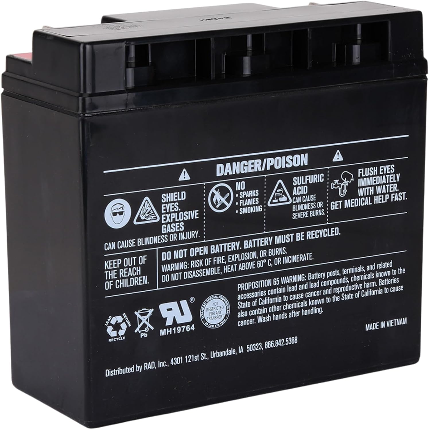 Interstate Batteries 12V 18Ah Battery (Nut & Bolt Terminal) SLA AGM VRLA Rechargeable Replacement for Solar Power, Generators, Medical Devices, Fences (SLA1116)