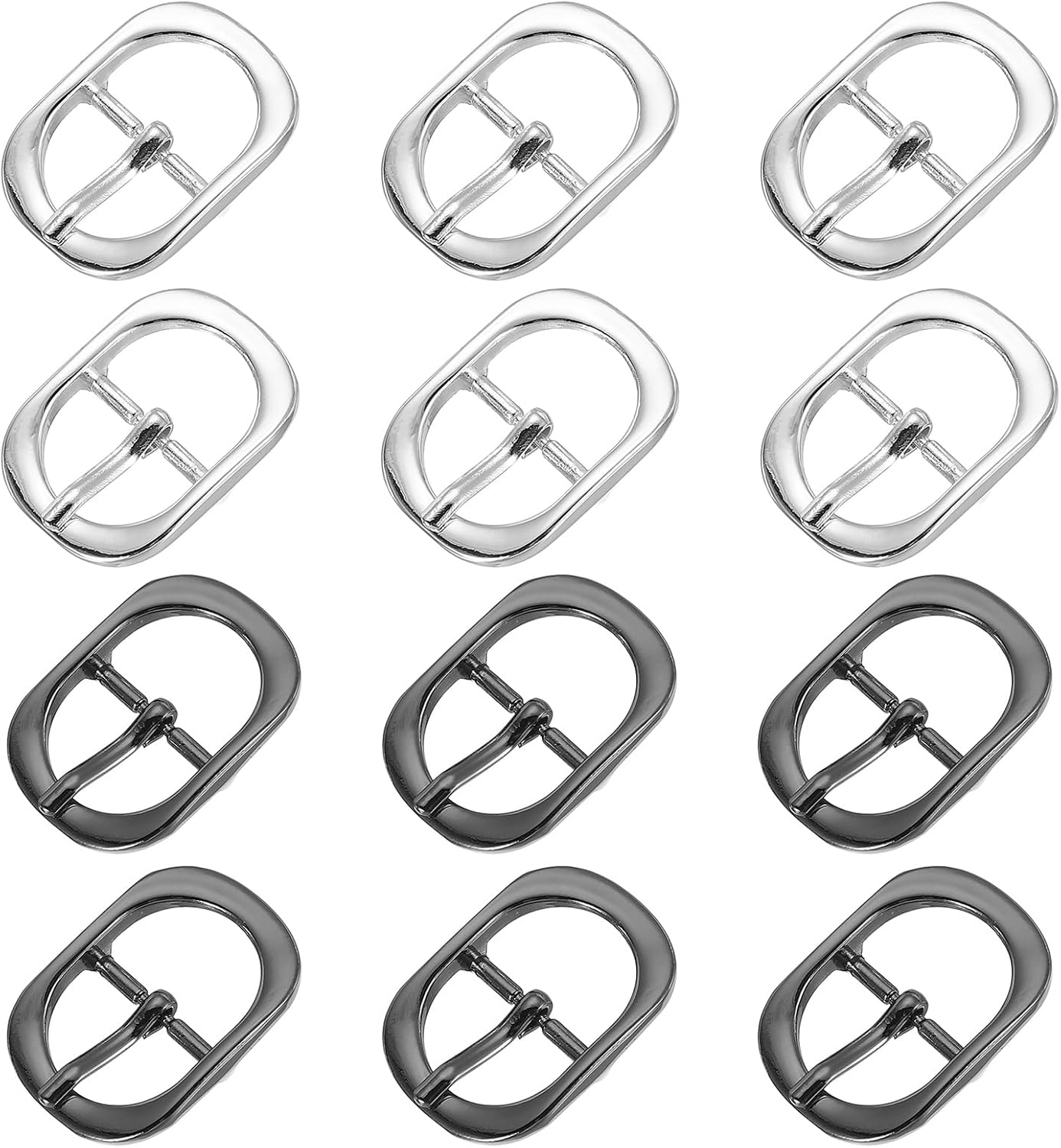 Single Prong Belt Buckle, Metal Center Bar Oval Replacement Buckle for Belt Purse Making Leather Hardware
