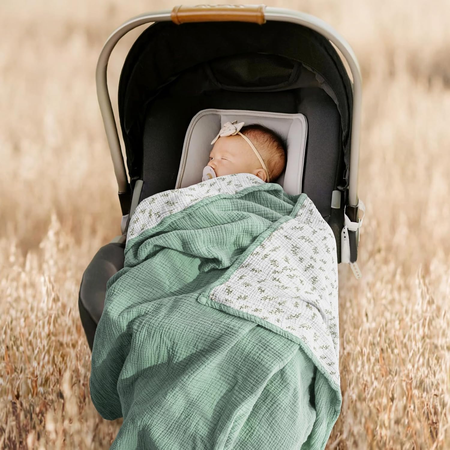 lulumoon Muslin Quilt Blanket, Crib Blanket for Baby and Toddler,47x47 Inches(Lotusleaf Tree) - Image 4