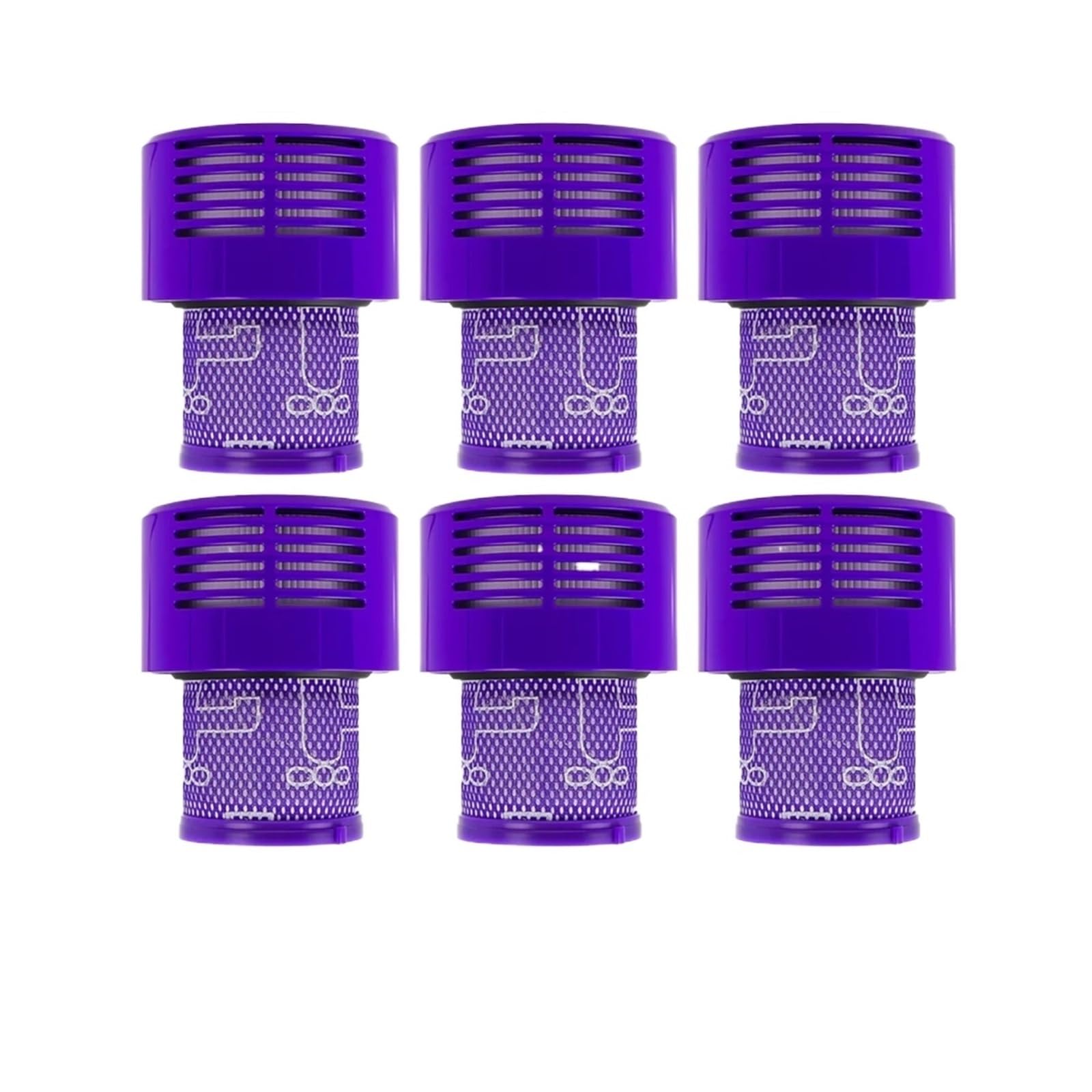 Reemplazo de filtro, Compatible con Dyson, V10 SV12 | Repuestos de aspiradora Accesorios de filtro lavable Consumibles de limpieza del hogar(6PCS)