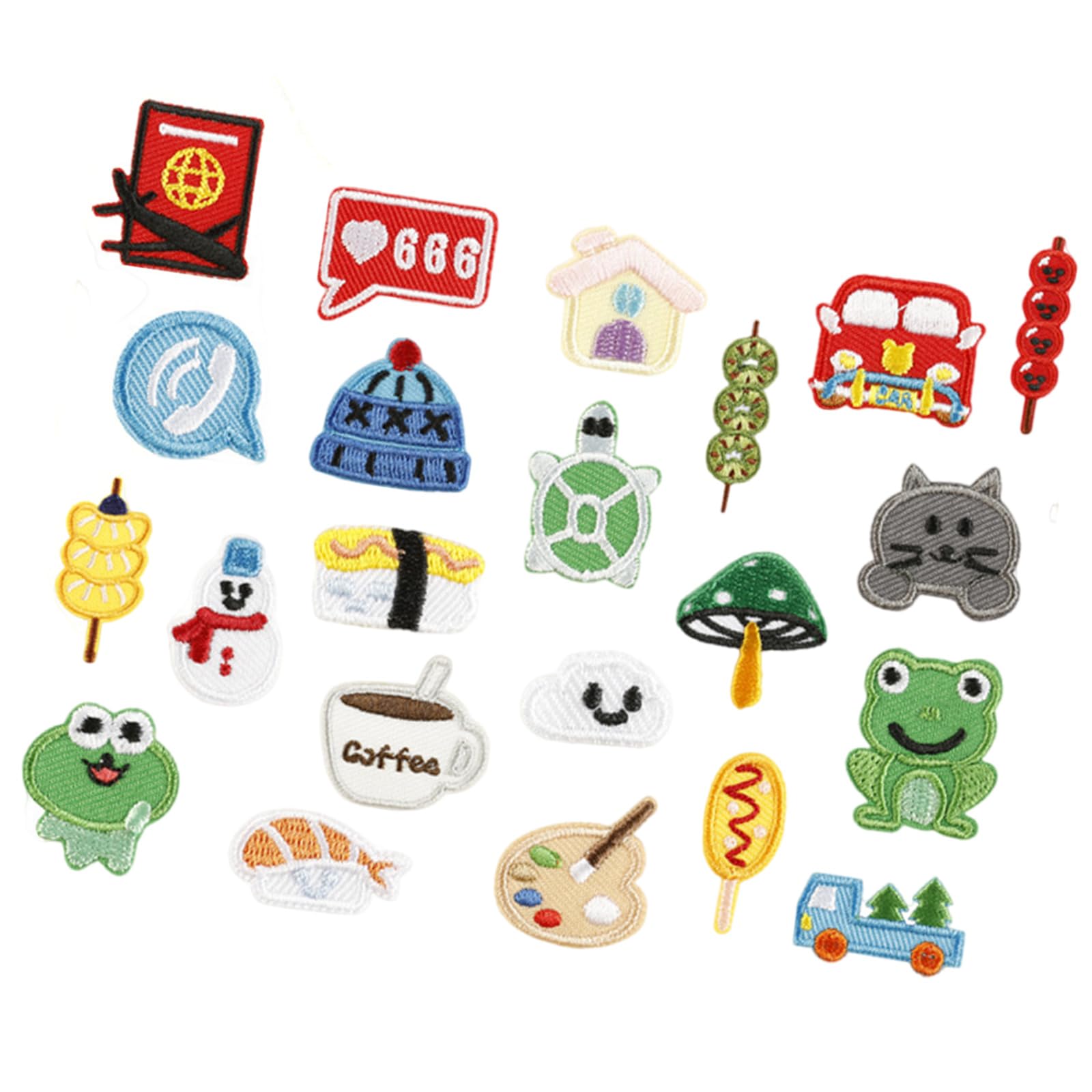 Xjdzineq 22 Pcs Tanghulu Applique Patches Lovely Frogs Iron on House Embroidered Repair Sew on Frogs Sewing