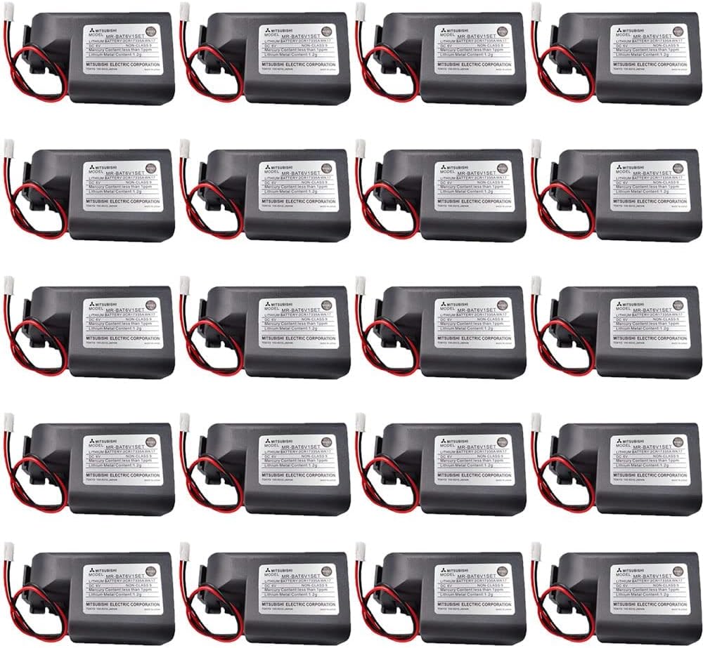BALOLO (20-Pack) MR-BAT6V1SET 6V 1650mAh Lithium Battery Non-Rechargeable for Mitsubishi 2CR17335A WK17 for MR-J4 PLC