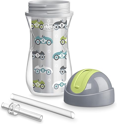 Miniatura 5 de Chicco Vaso con pajilla abatible de 9 onzas, vaso aislado para niños pequeños con popote de silicona suave, sin derrames, fácil de limpiar, sin BPA,