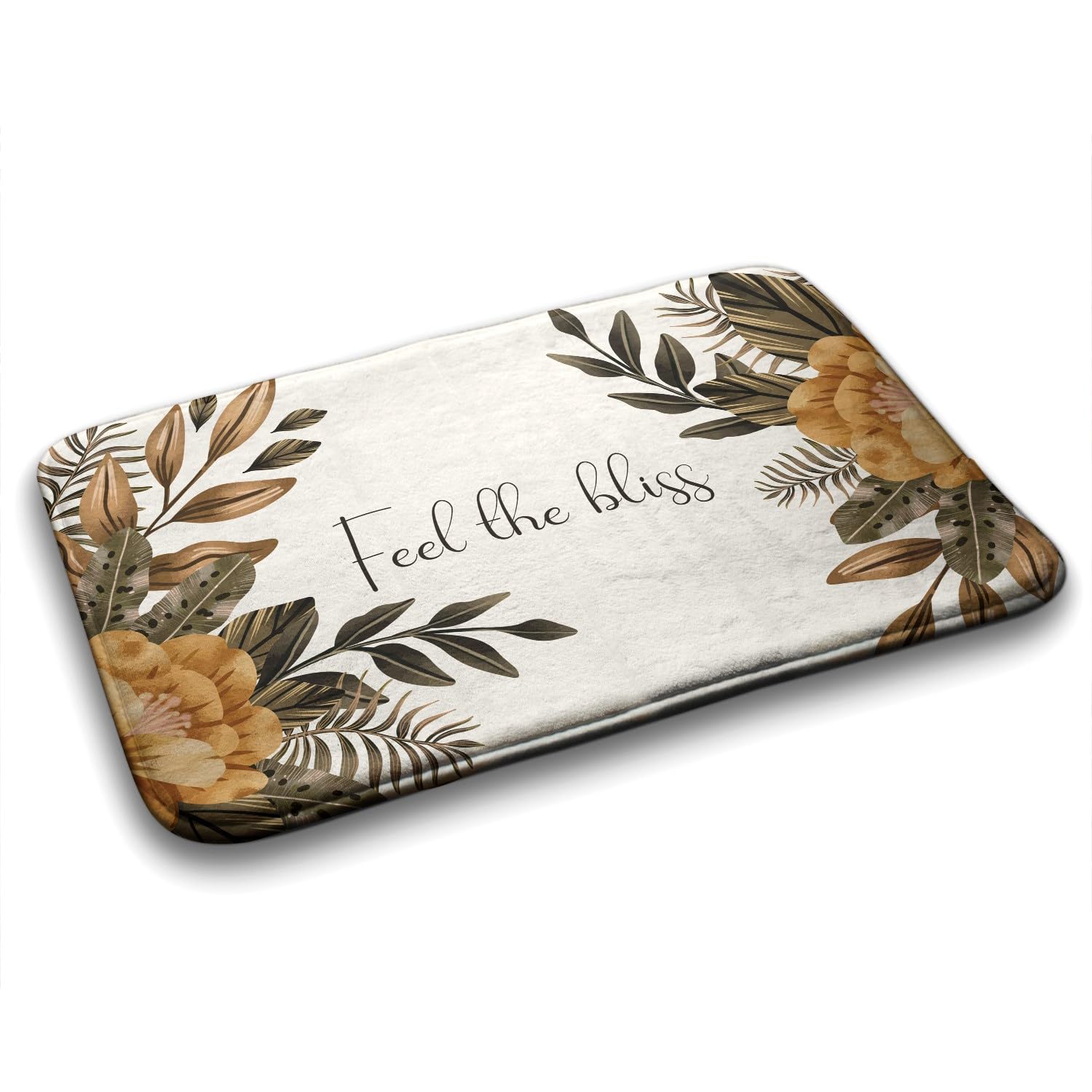 Tapis de salle de bains floral Tulup 75x45 cm rectangulaire et antidérapant