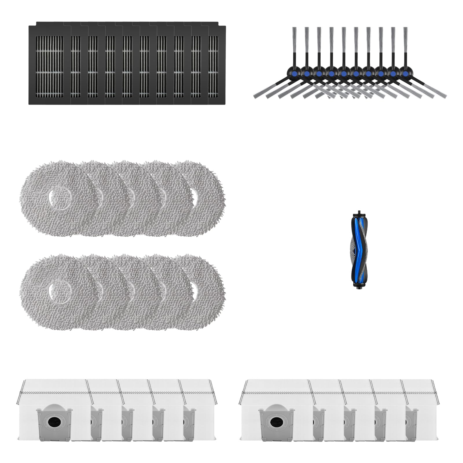 Jazuaiao Efficiency Filter Set Main Brush Set Vacuum Cleaners Side Brush Bag for Vacuum for Enhancing Captures Component