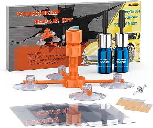 LOMEEN Windscreen Repair Kit, Windshield Repair Kit with Enhanced Injection Head