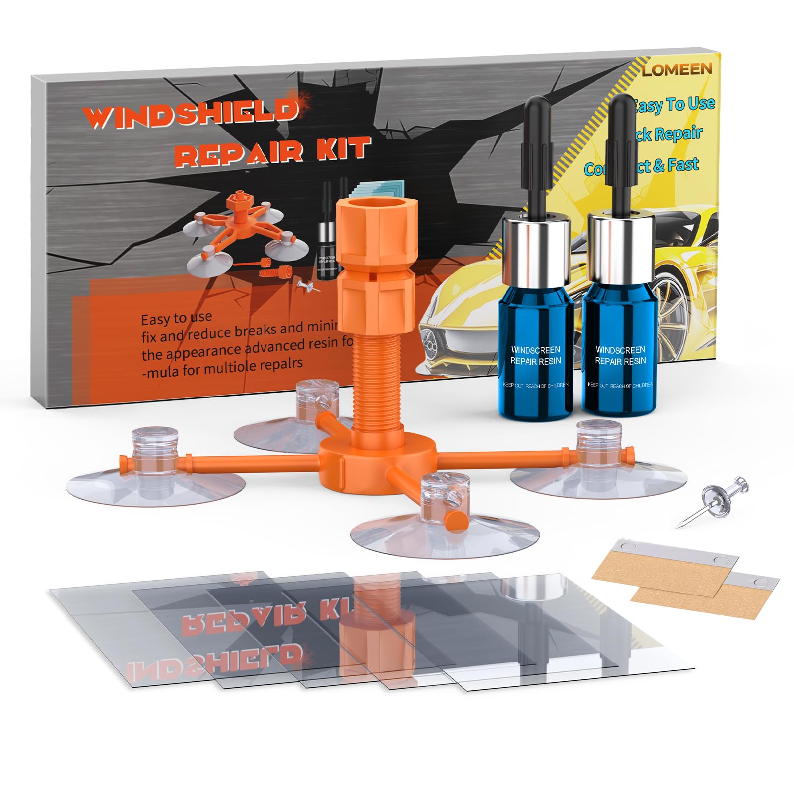 LOMEEN Windscreen Repair Kit Blue