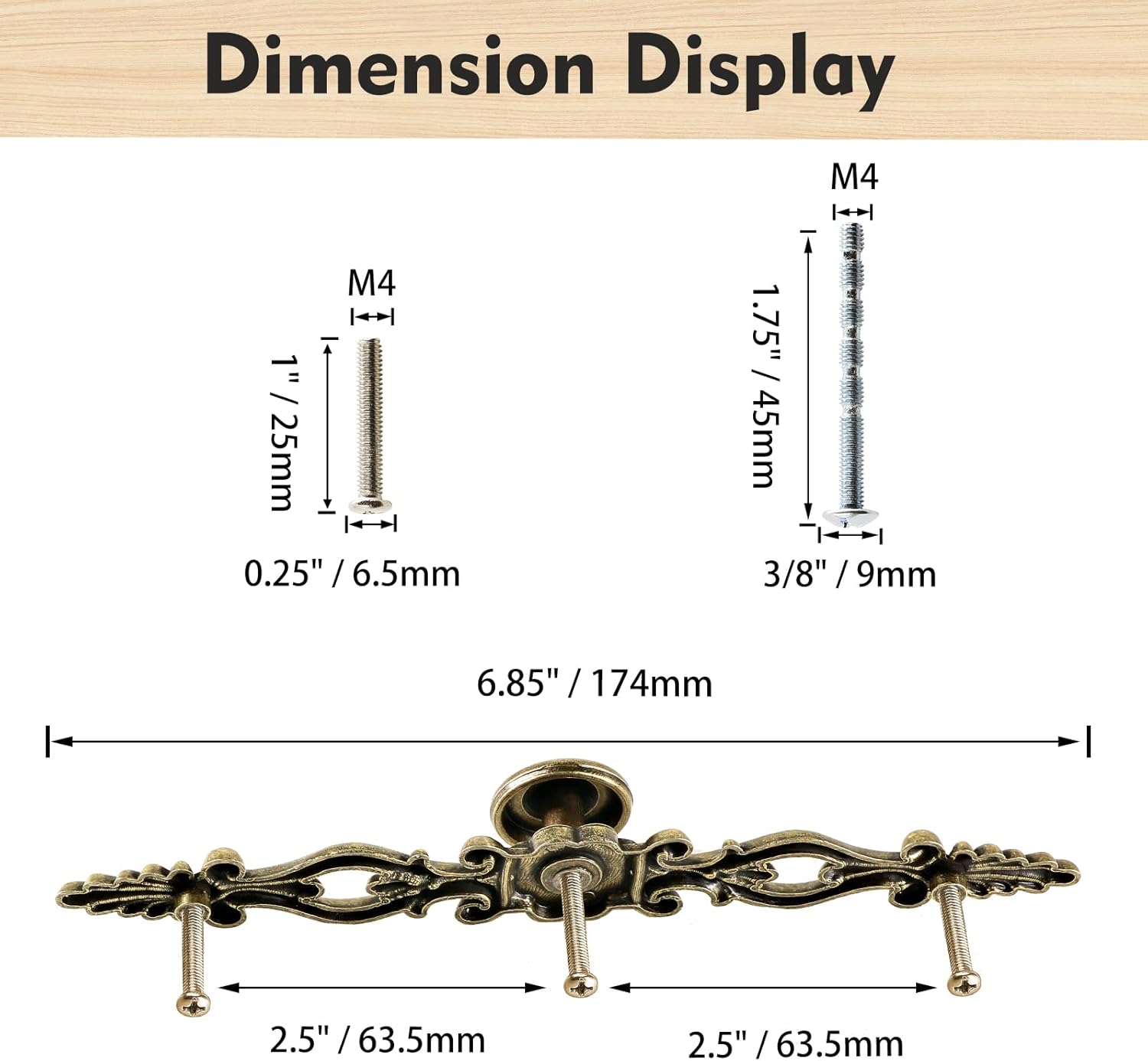 5pcs Antique Bronze Cabinet Knobs and Pulls, 5 inch Hole Centers Vintage Drawer Knobs with Plate, Retro Dresser Pulls Metal Cabinet Hardware for Drawer Dresser Closet