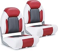 Vista 12 de Asiento plegable para barco Deluxe con respaldo alto marino, tornillos de acero inoxidable incluidos