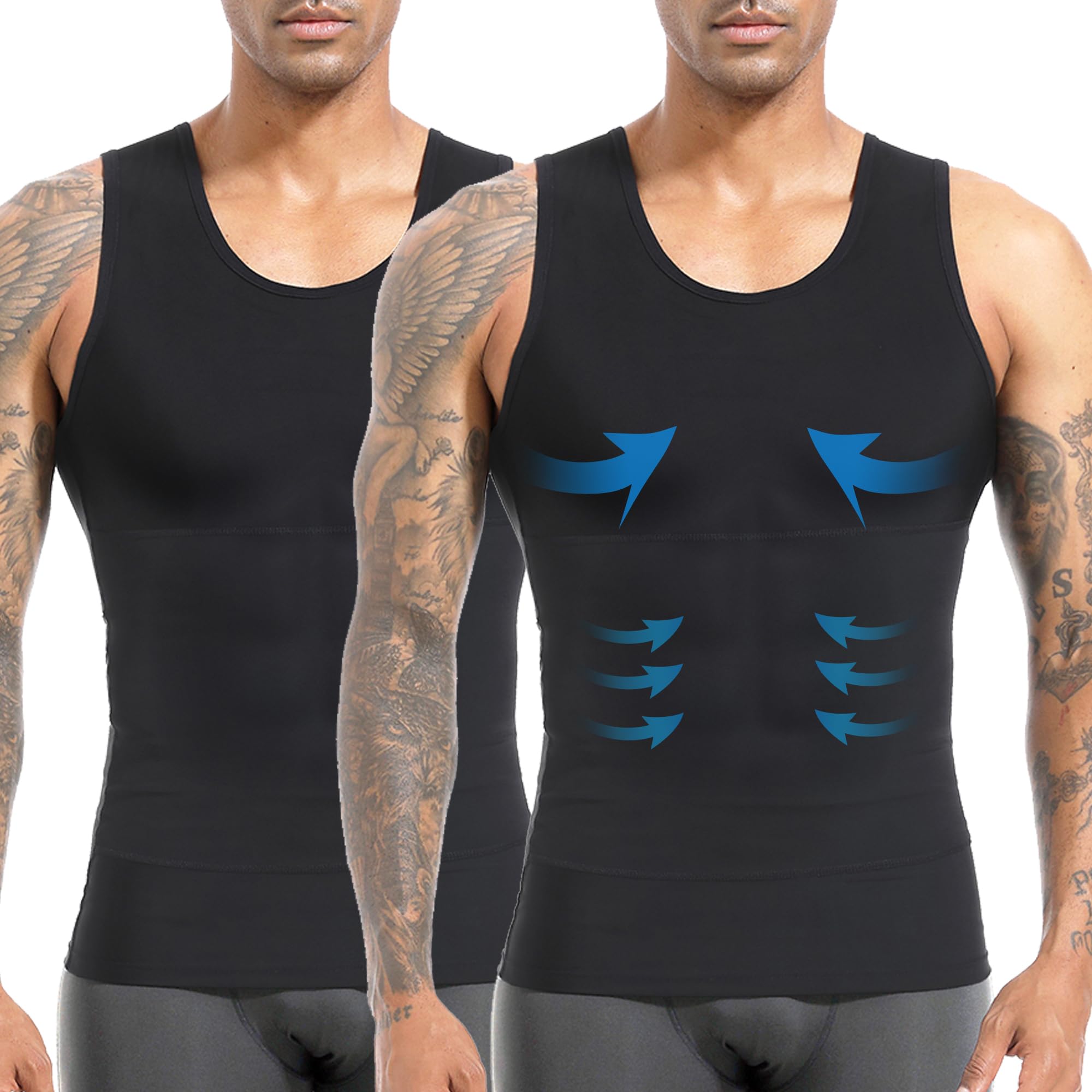 Mens Slimming Body Shaper Vest, Gynecomastia Compression Shirt Shapewear, Abs Abdomen Undershirts, Tummy Control Tank Top