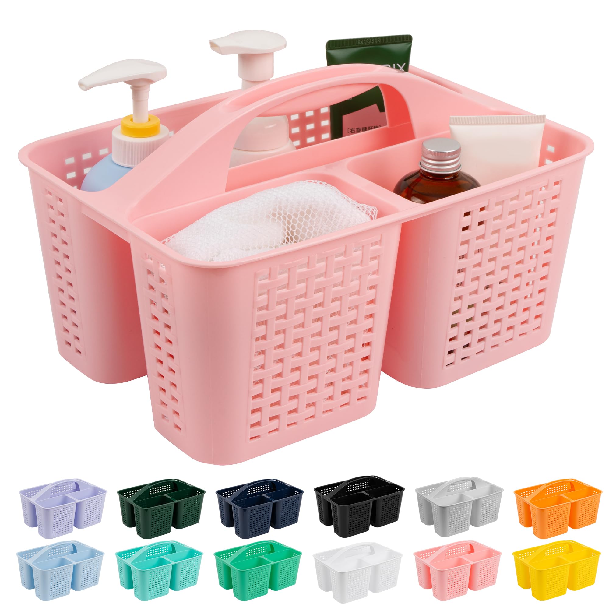 Tiawudi Portable Shower Caddy, Caddy Organizer with Handle, Plastic Shower Basket Hold Soap, Shampoo, Hair Supplies and Beauty Products, Cleaning Supplies Organizer for Home, Dorm, Shelf and Cabinet