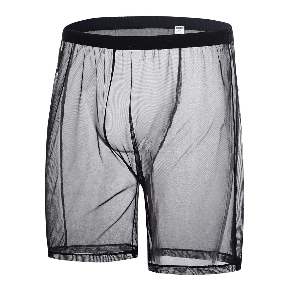 Mens Sexy Mesh Sheer See Through Shorts Boxer Underwear Men