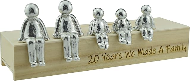 20th Anniversary Idea - 20 Years We Made A Family Metal Ornament - Choose Your Family Combination Box & Woodgrain May Vary(3 Children)