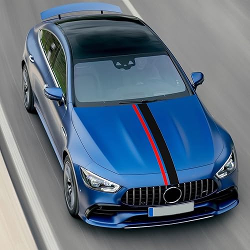 Miniatura 4 de Bilisin 3 calcomanías de vinilo para el lado y el capó del techo, calcomanías gráficas a rayas para el lado de la puerta de la carrocería del