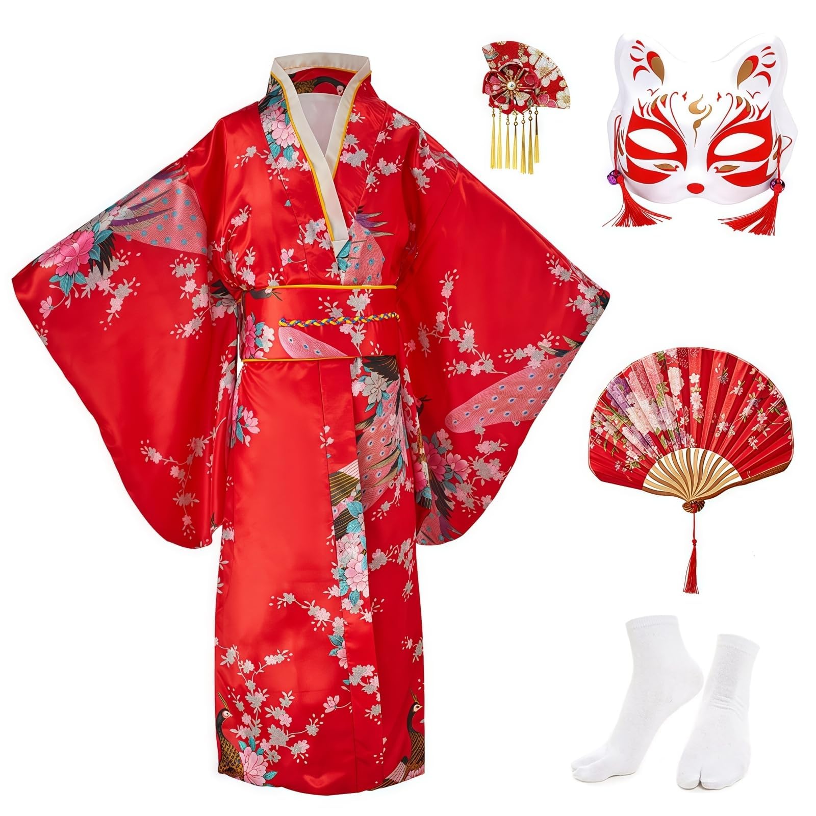 Yukata dziecięca rocznica japońskiego stylu - dziewczęce kimono tradycyjna odzież jedwabna sukienka ślubna impreza Performance sukienka
