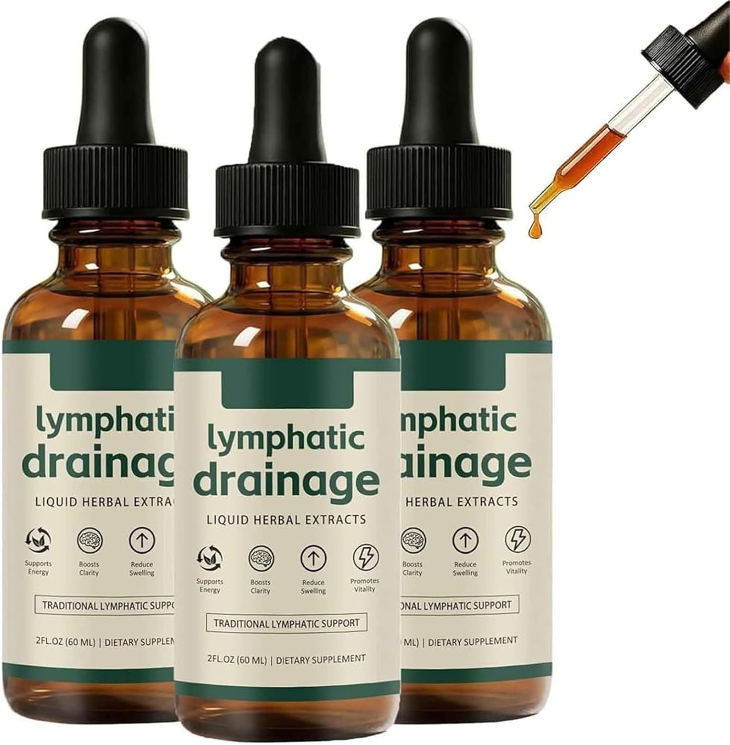 Lymphdrainage-Tropfen, Unterstützung des Wasserhaushalts, Fördert die effiziente Entwässerung des Lymphsystems zur Gesundheitsförderung – Für Frauen & Männer
