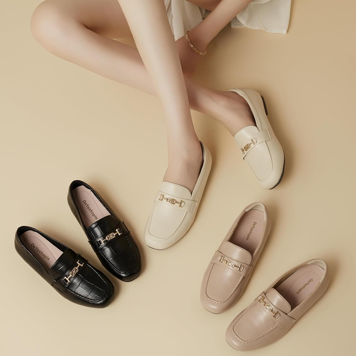 DeYashopin Women's Loafer Shoes Leisure Slip On Work Shoes Comfort Walking Flats - Image 6