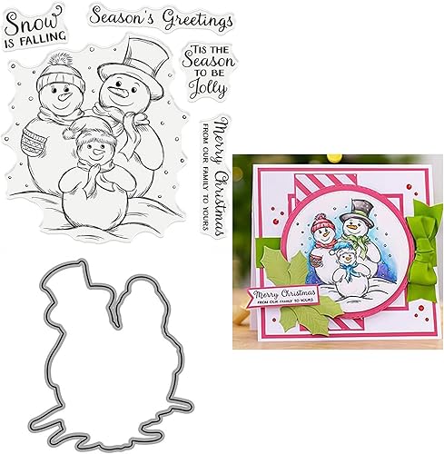 Tres muñecos de nieve de invierno transparentes y juegos de troqueles para hacer tarjetas, plantillas cortadas para álbumes de recortes, álbum de
