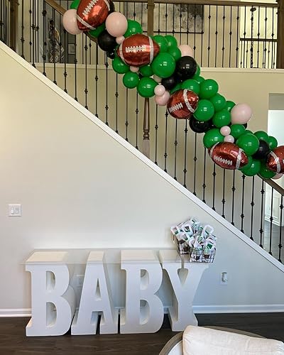 Miniatura 7 de LHOAVWE Globos de fútbol de 18 pulgadas, paquete de 10 globos de fútbol de rugby para puerta trasera, día de juego, suministros temáticos de rugby y