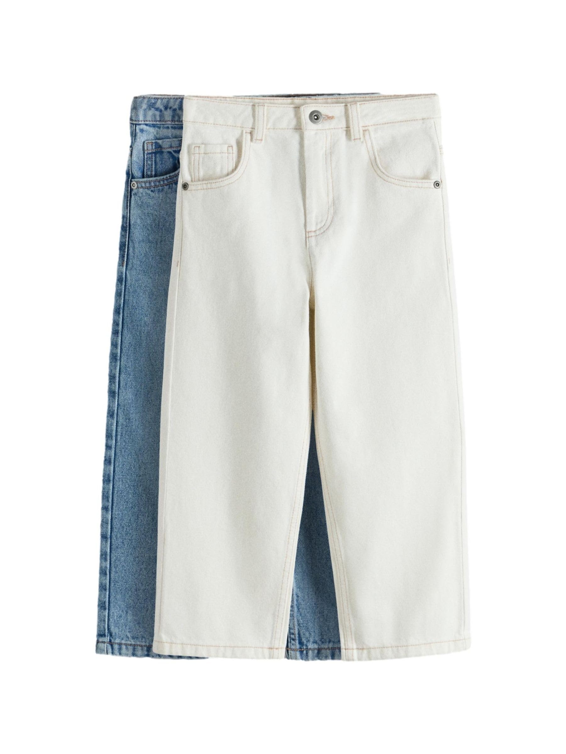 THE SET Ragazzo Confezione da 2 Jeans Ampi | Bambino, Standard, Mid Rise, Zipper, Trouser, 100% cotone