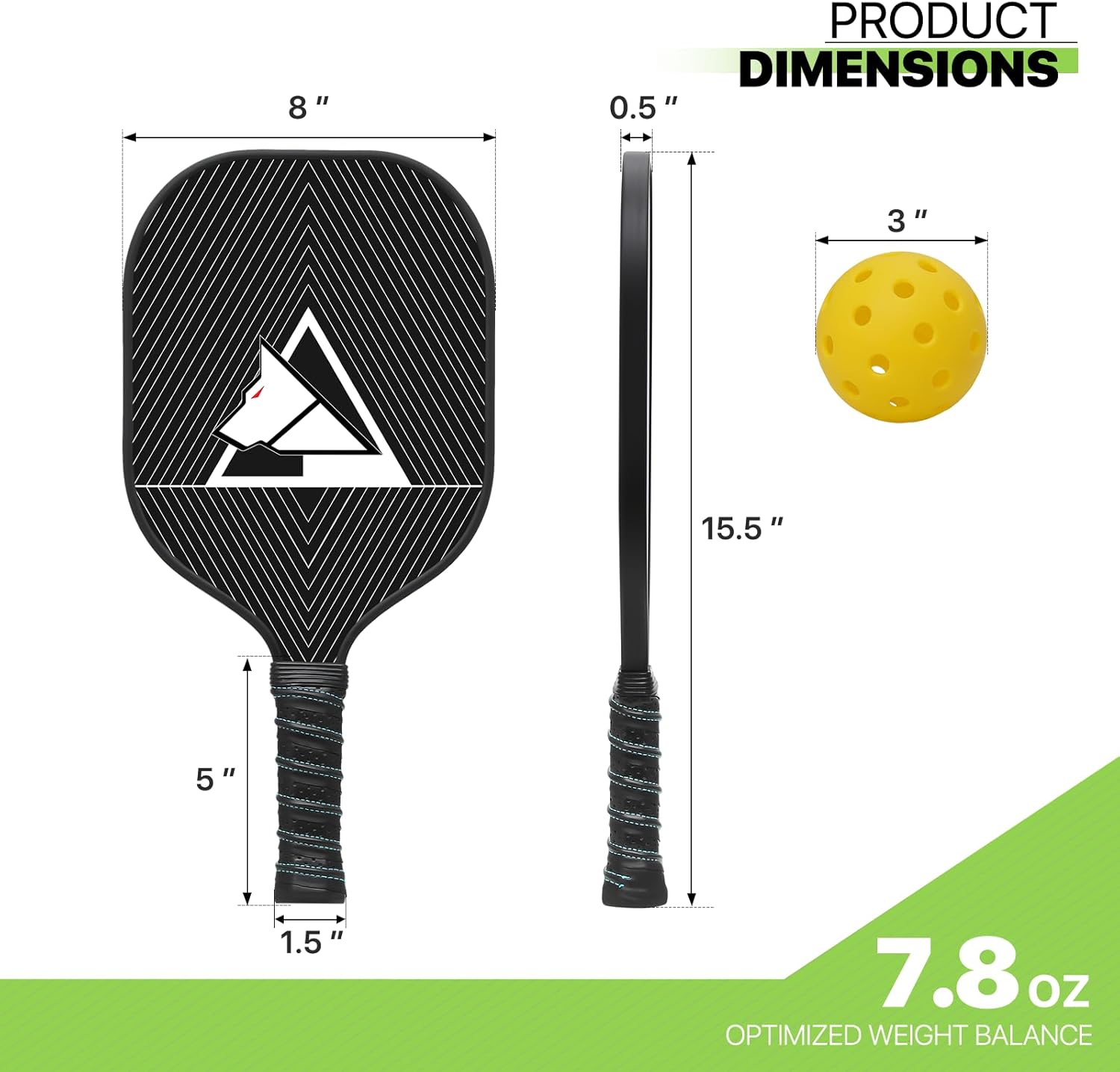 Magshion Carbon Fiber Pickleball Paddles Set of 2/4 with Case Bag, Outdoor Pickleball Rackets for Adults with 4 Balls