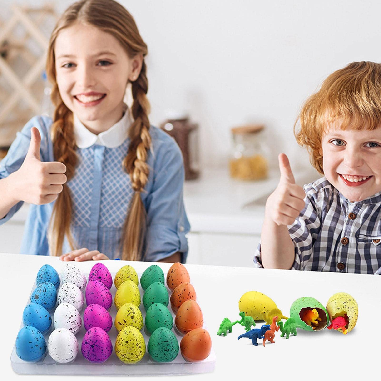 JYITO Huevos de incubar de dinosaurio, paquete de 24 huevos de crecimiento de dinosaurio, huevo de dinosaurio en miniatura coleccionable realista y duradero, huevos de juego de dino para decoraciones JYITO Huevos de incubar de dinosaurio, paquete de 24 huevos de crecimiento de dinosaurio, huevo de dinosaurio en miniatura coleccionable realista y duradero, huevos de juego de dino para decoraciones