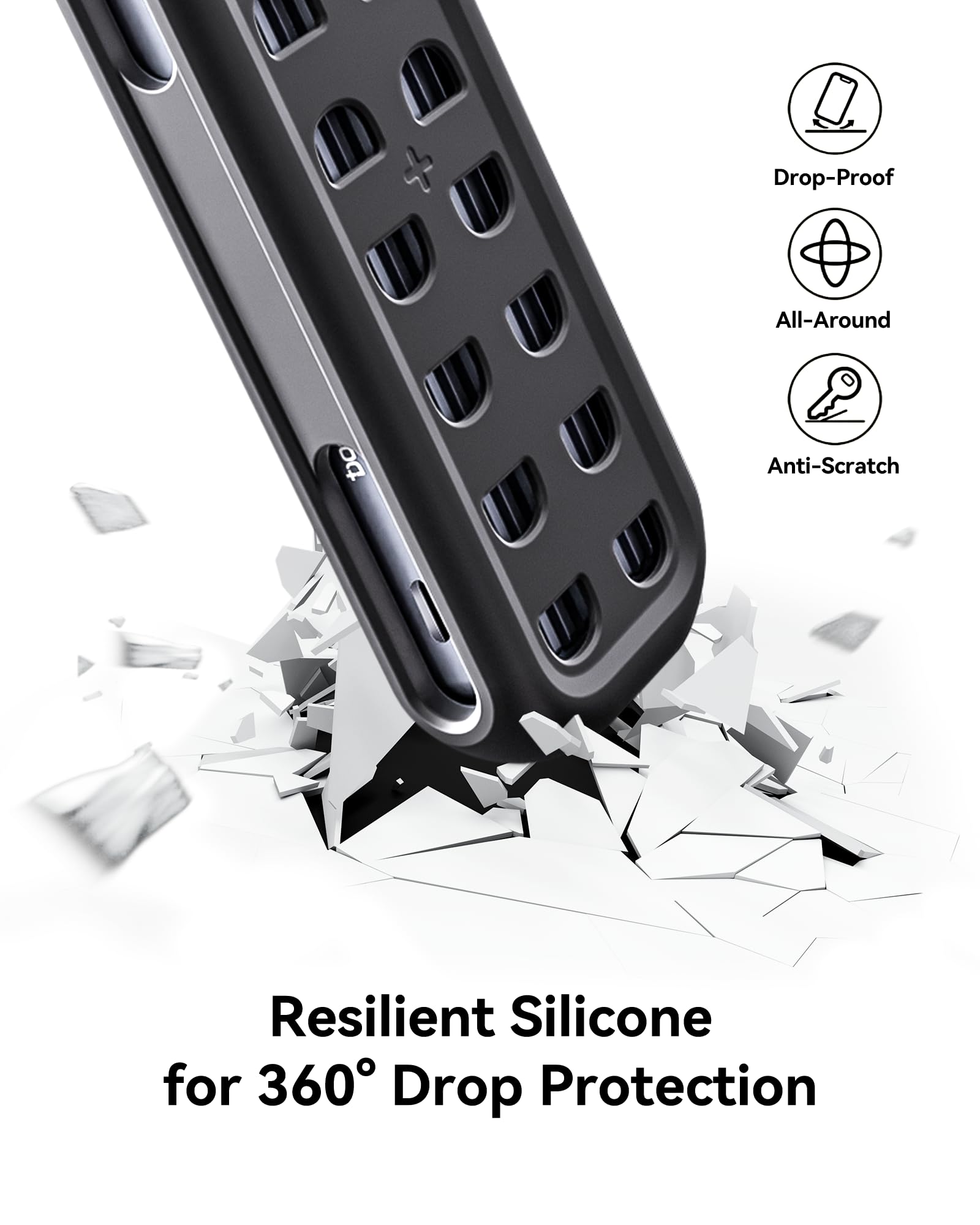 Visual Smart NVMe SSD Enclosure (con custodia in silicone nero), supporta PLP 10s, USB 3.2 Gen 2 Type-C, compatibile con NVMe PCIe, 2230/2242/2260/2280, supporta M-Key e B+M Key, UASP