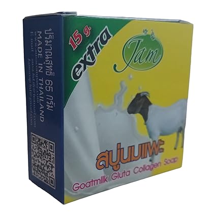 CHERAIM Jam goat milk gluta collagen soap -65g- Pack of 1 - Thailand Product