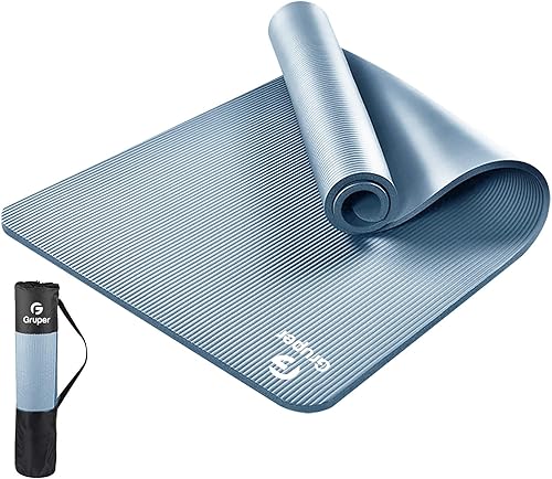 Miniatura 11 de Gruper Esterilla de yoga antideslizante NBR extra gruesa, 72 pulgadas de largo x 32 pulgadas/24 pulgadas de ancho x 0.6 pulgadas de grosor (72.8 in