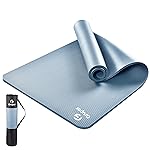 Gruper Thick Yoga Mat Non Slip, Large Size 72 L x 32 W x 0.6 TH, Premium Exercise & Fitness Mat with Carrying Strap and Bag, Workout Mats for Home (Grey Blue, 15MM)