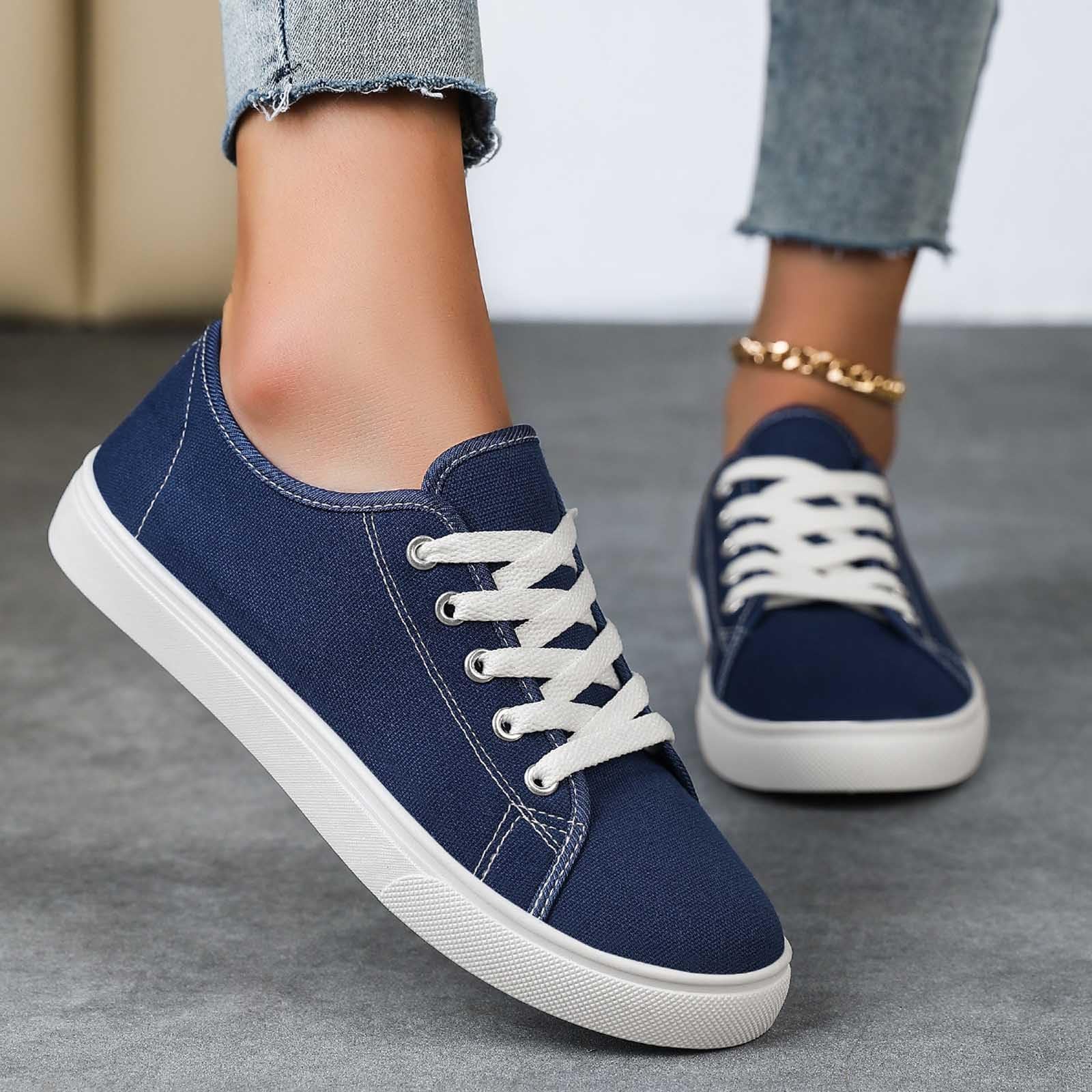 Scarpe Casual da Donna, alla Moda, Unisex, con Lacci, in Tela, comode, Piatte, Traspiranti, da Indossare Tutti i Giorni, per Donne e Uomini.