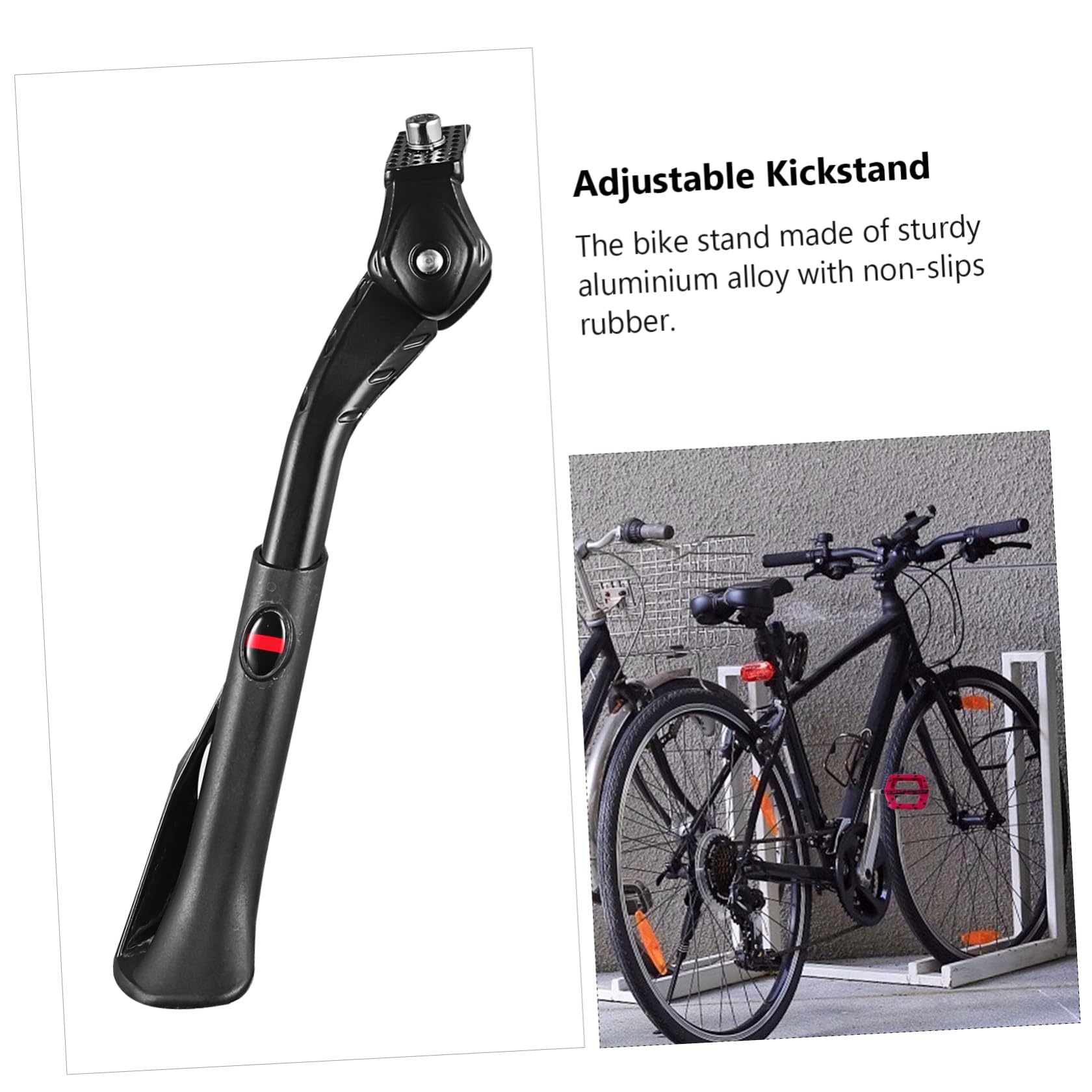 Béquille Vélo Réglable en Alliage D’aluminium, Noire