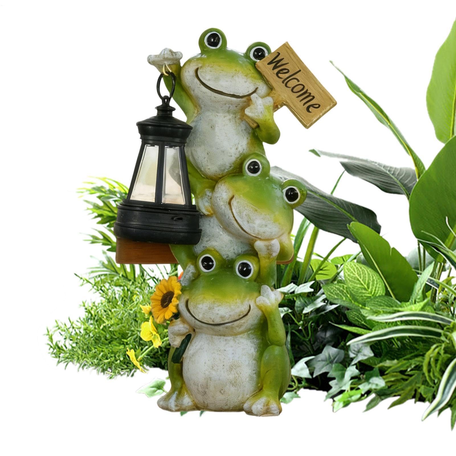 YUANCHUTOP Frog Solar Garden Light - LED Frog Statues Path Lamps,Garden Lights Outdoor Decorations | for Walkway Patio Lawn Courtyard Pathway Ground Waterscape Yard