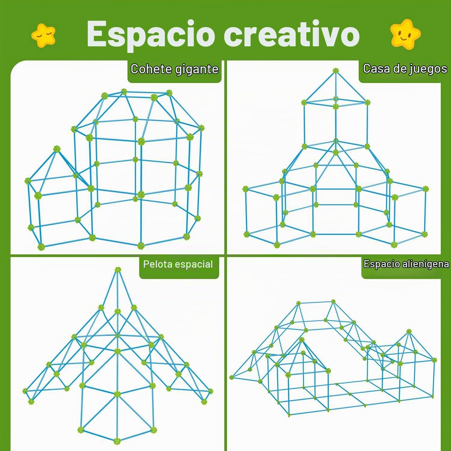Kit de Construcción de Fuertes, Construcciones, 175 Piezas Que Brillan En La Oscuridad Air Forts Constructor de Regalo Adecuado para Adolescentes