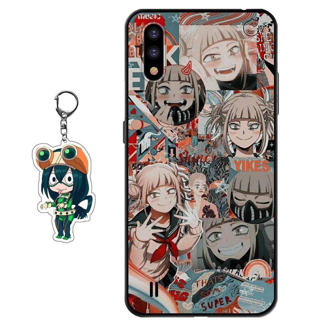 Staremeplz Compatible with Samsung Galaxy A01 Case Anime Design [with Figure Keychain], Soft Silicone TPU Animation Cool Phone Case for Samsung Galaxy A01