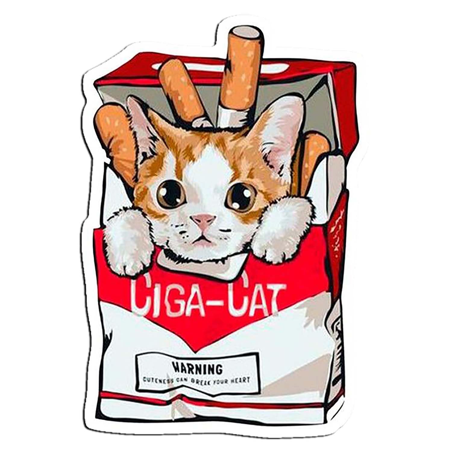 Pegatinas de vinilo Ciga-Cat para personalizar tus libros, termos de agua y portátiles