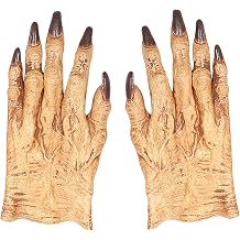 Halloween Costume Gloves Realistic Horror Werewolf Wrist Paws Gloves Elastic Scary Zombie Hands Mittens for Adults