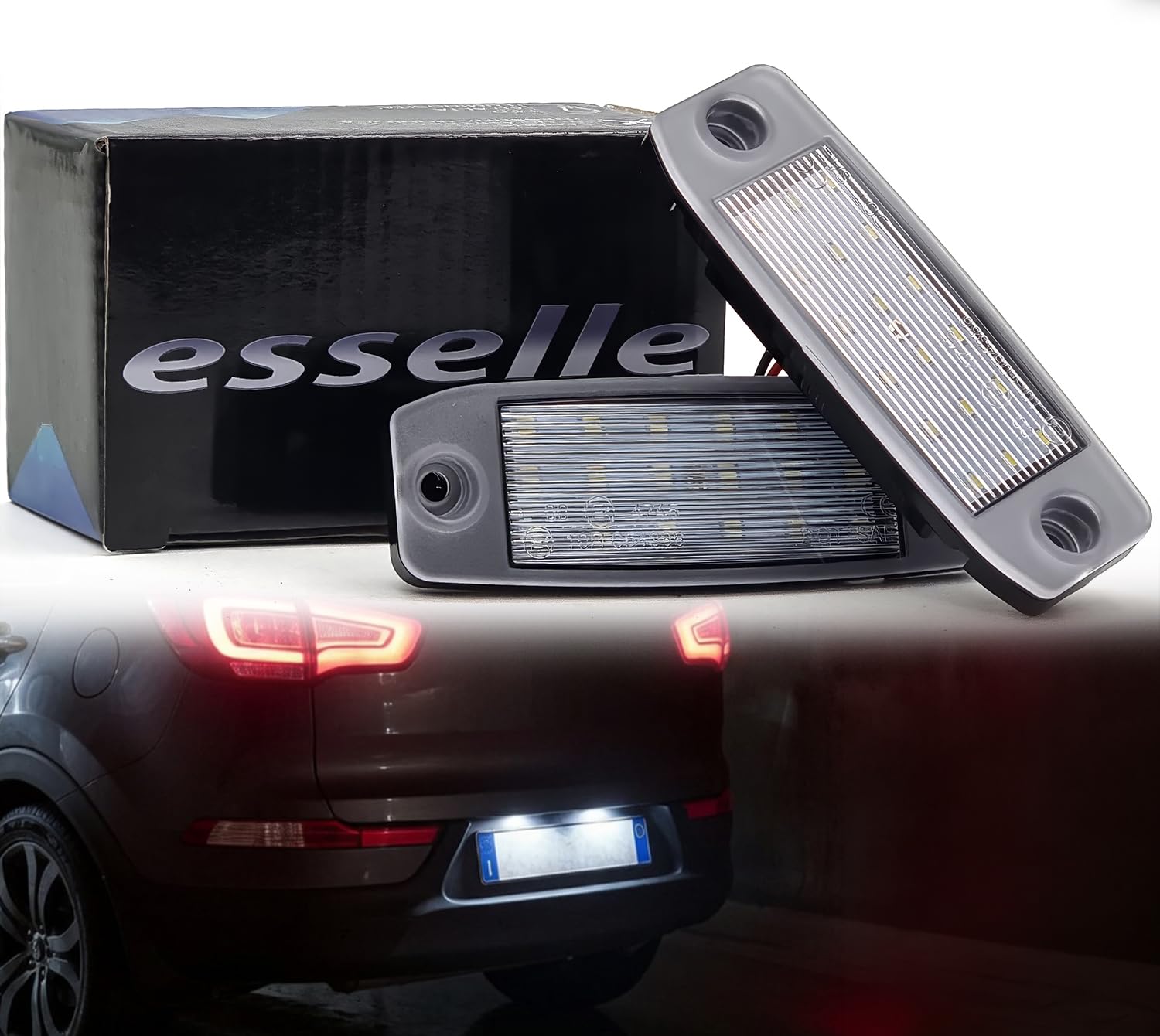 Placchette Luci Targa LED Compatibili con Kia Sportage 3, Sorento 2, Ceed Pro Ceed 1, Sorento 2 18 SMD CANBUS 6000K Bianco Ghiaccio Plug & Play