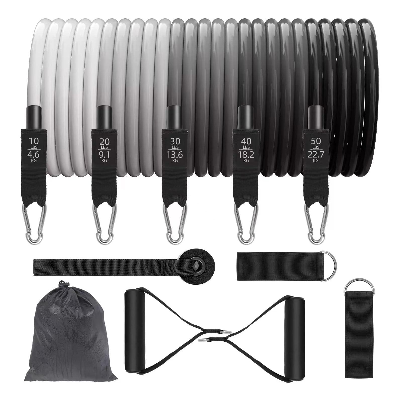 Resistance Bands with Handles for Men and Women, Exercise Bands, Resistance Bands Set for Working Out, Workout Bands for Strength Training Fitness Weights, Work Out at Home