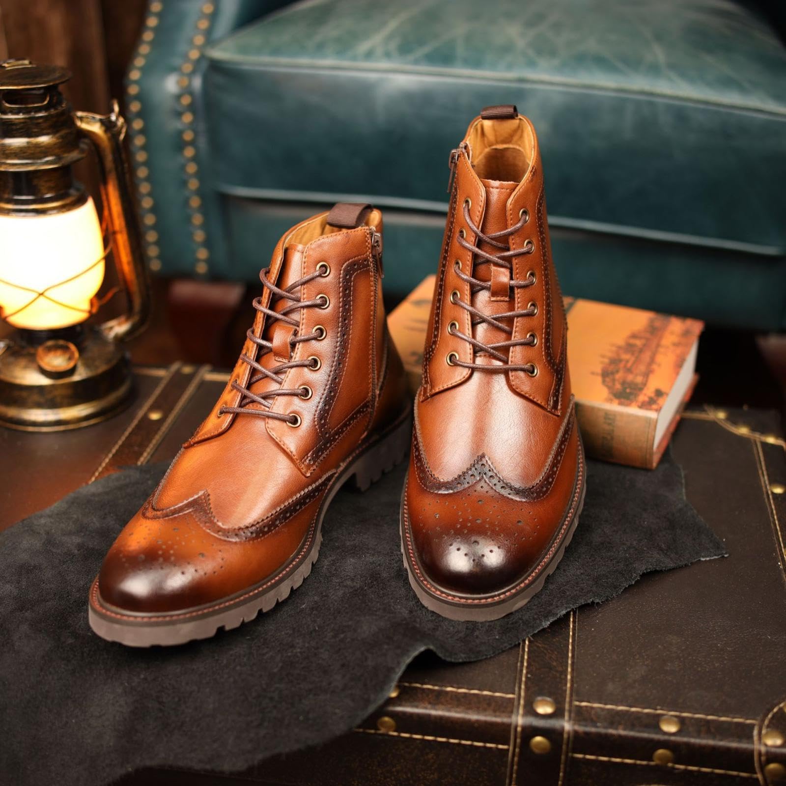 Amazon.com: JHTZXEEI Men's Dress Boots Fashion Dress Boots Men's Oxford  Ankle Boots Leather Classic Brogue Style : Clothing, Shoes & Jewelry